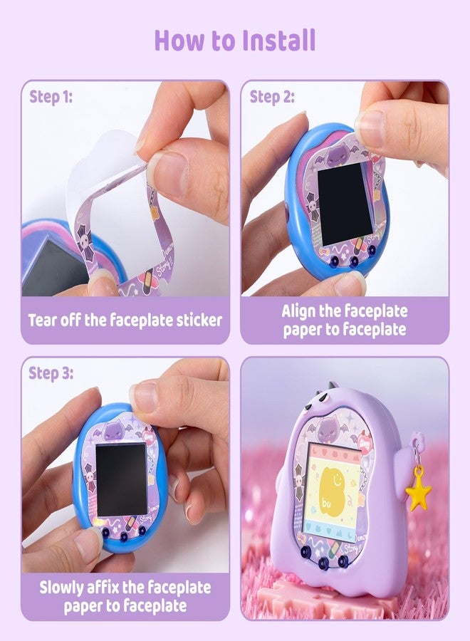 BUBBLELOGUS Silicone Case for Tamagotchi Uni, Soft TPU Protective Cover with Screen Decoration Protector and Adjustable Wrist Strap - Little Devil (Purple) - Image 4